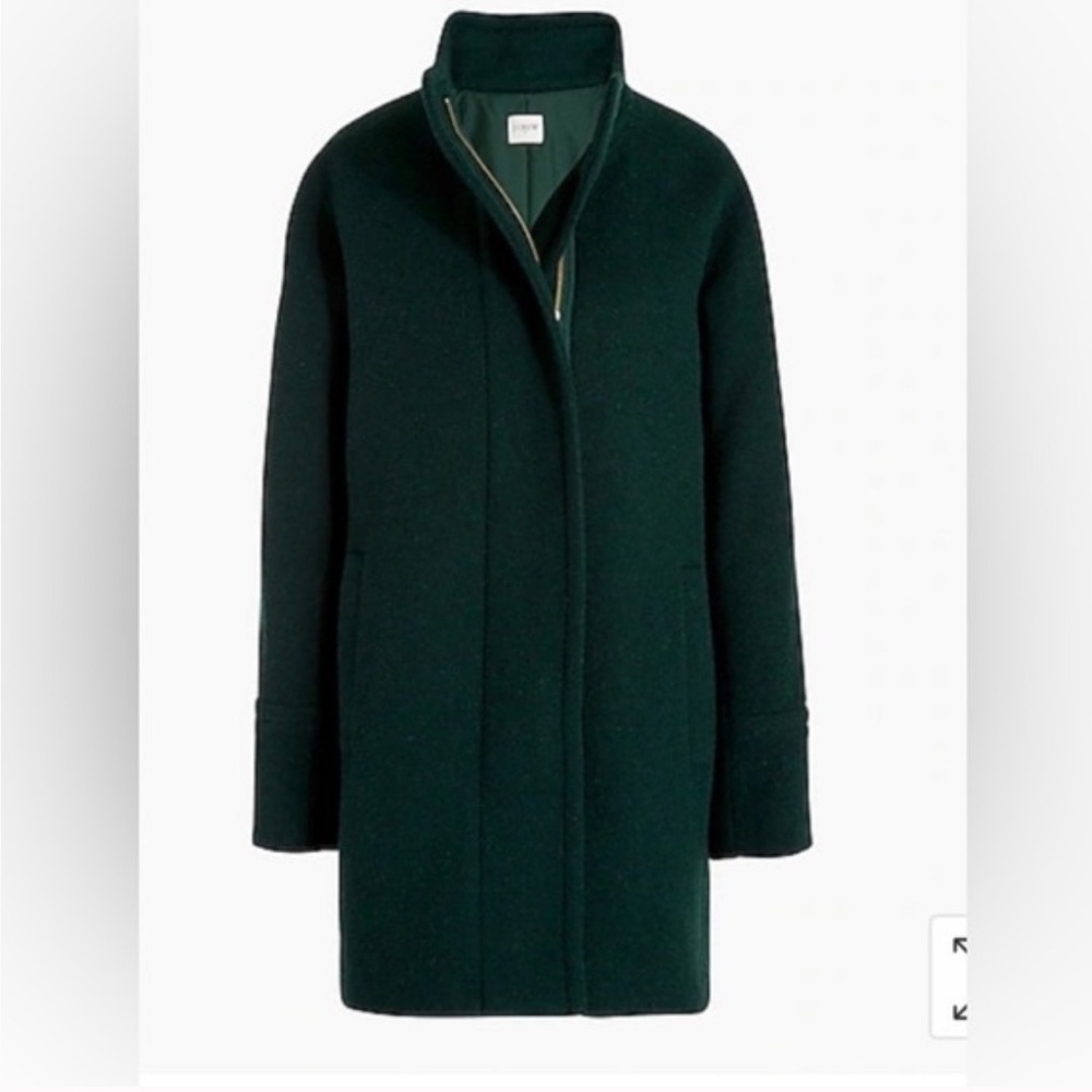 J. Crew - City Coat - Cocoon, Wool Blend, Deep Forest Green - Picture 4 of 6